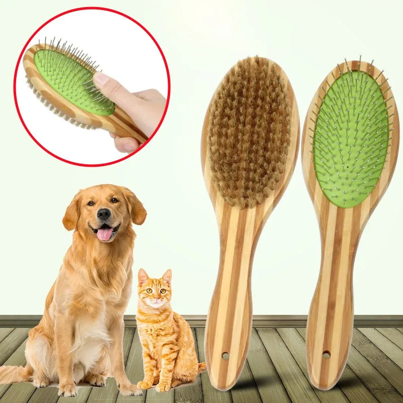 Bamboo Double-Sided Pet Brush