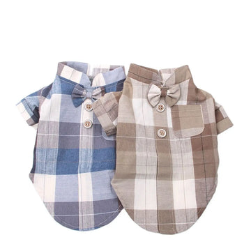 Collared Plaid Pet Shirt