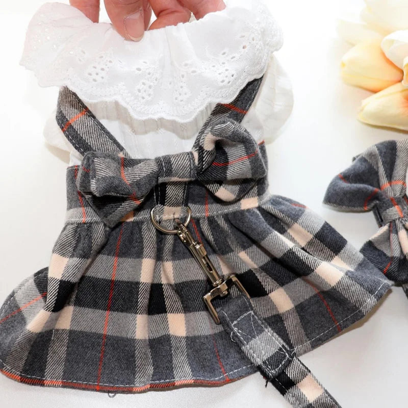 Plaid Skirt With Bow