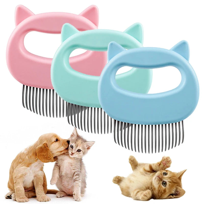 Pet Curved Tooth Comb With Silicon Tips