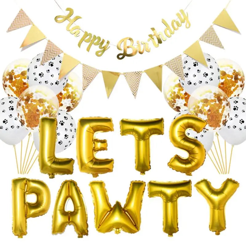 Adorable "LET'S PAWTY"  Balloon Decor