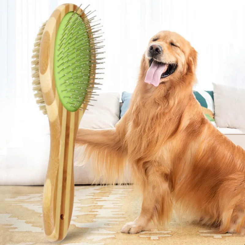 Bamboo Double-Sided Pet Brush