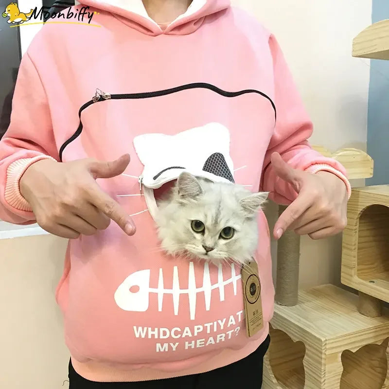 Cat Lovers Hoodie With a Pouch