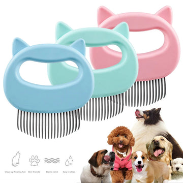 Pet Curved Tooth Comb With Silicon Tips